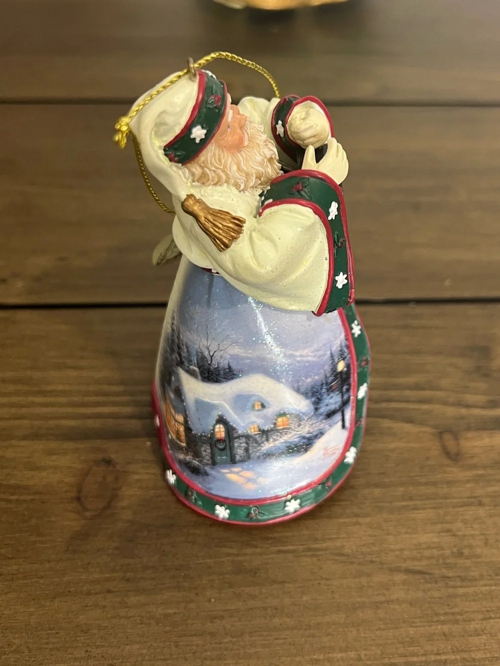 Thomas Kinkade set of 2 old world Santa Christmas ornaments